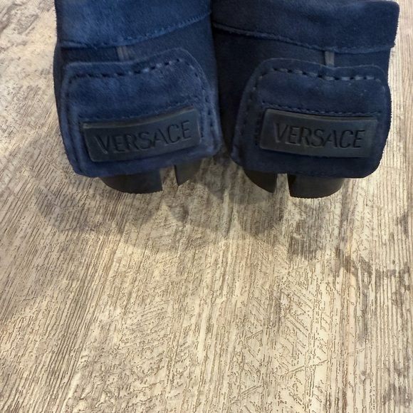 Versace Medusa Blue and Gold Slip-On Driving Loafers NEW main image 6
